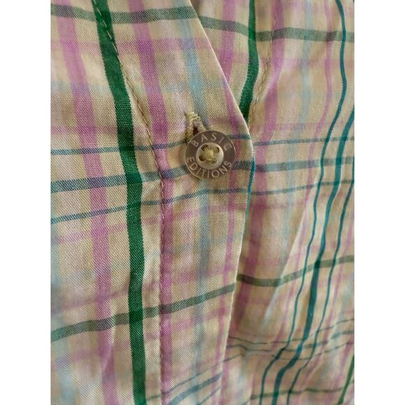 basic editions green pink plaid sleeveless button up womens plus size 4x - Picture 6 of 7